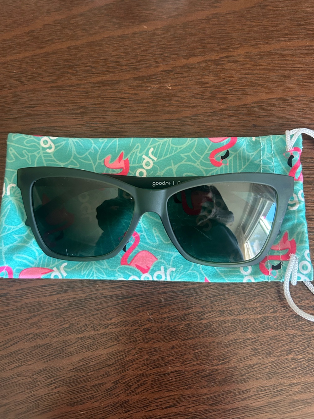 Goodr Green Cat-Eye Sunglasses with Dark Lenses